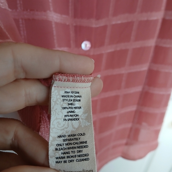 Soft Surroundings Rose Pink Tenerife Button Back Flutter Sleeve Blouse Medium - Picture 7 of 7